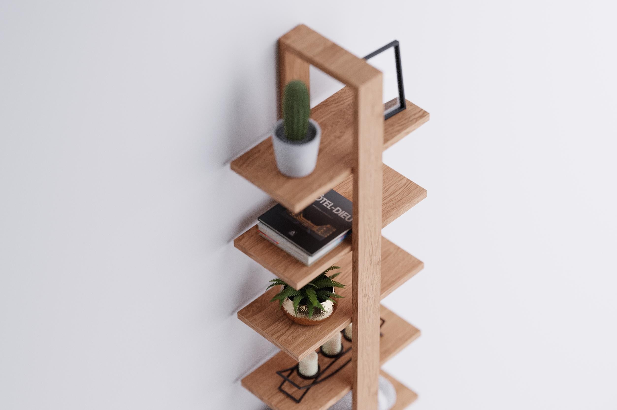 Oak Tiered Floating Shelves