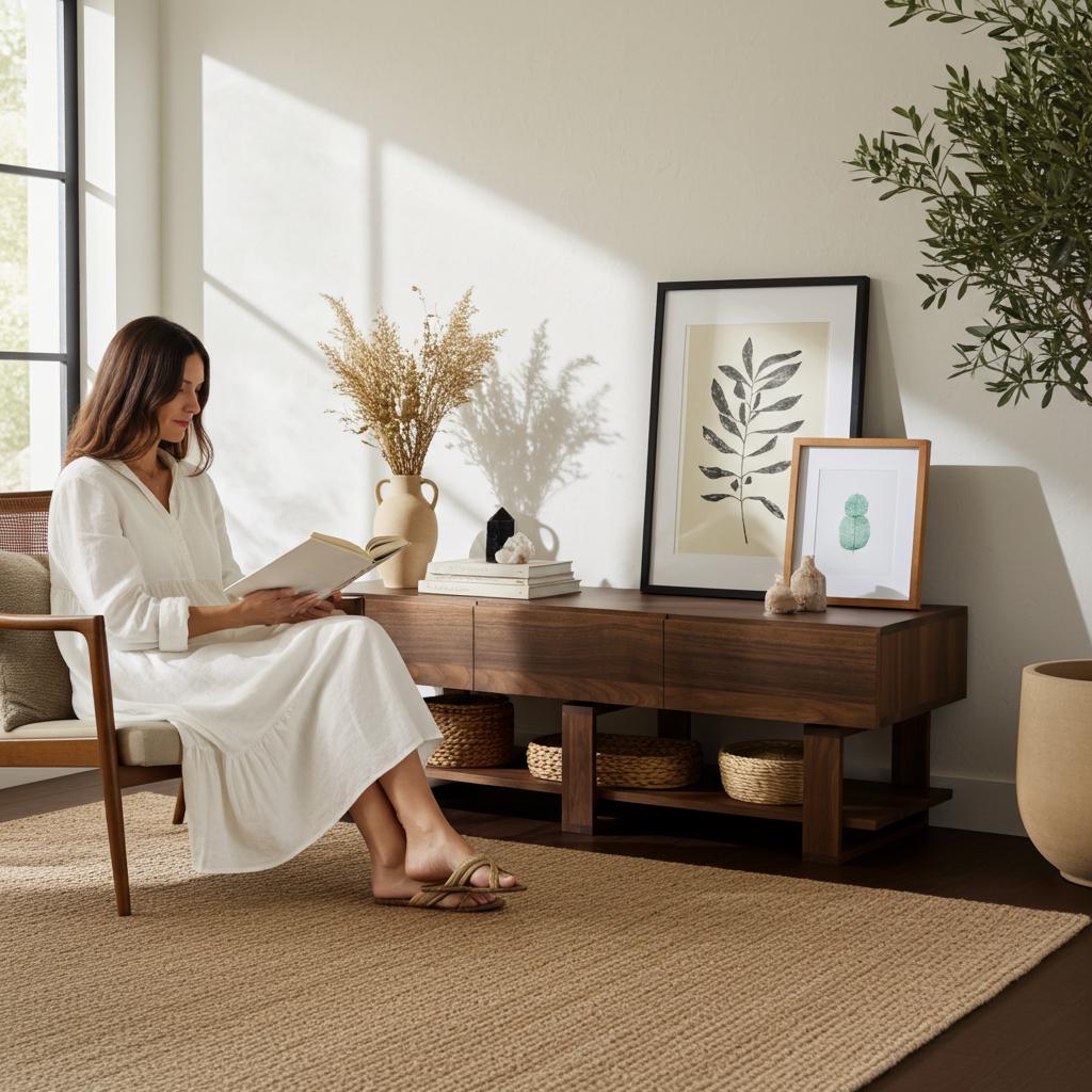 Bodhi American Walnut TV Unit – Media Console Sideboard