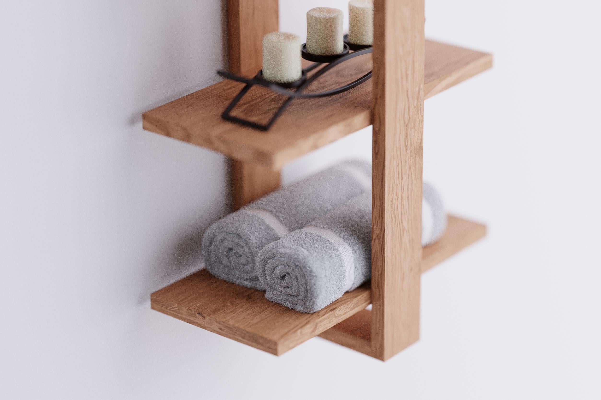 Oak Tiered Floating Shelves