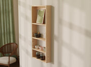 Solid Oak Vertical Wall Shelf – Kitchen Or Hallway Storage