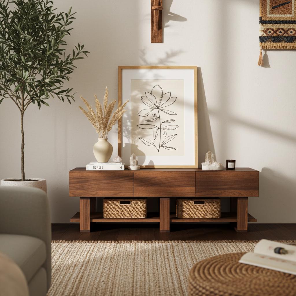 Bodhi American Walnut TV Unit – Media Console Sideboard