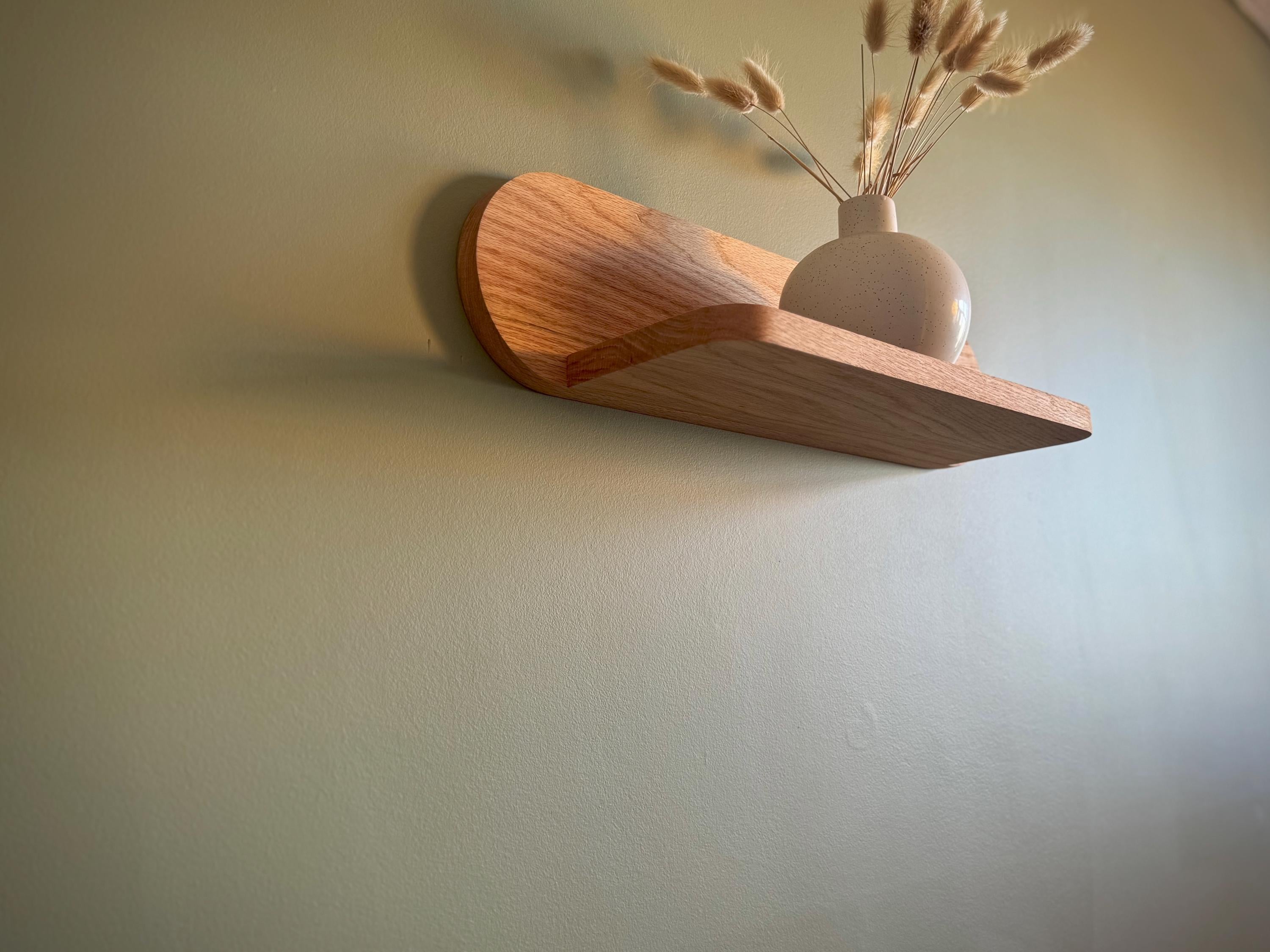 Solid Oak Half Moon Shelf