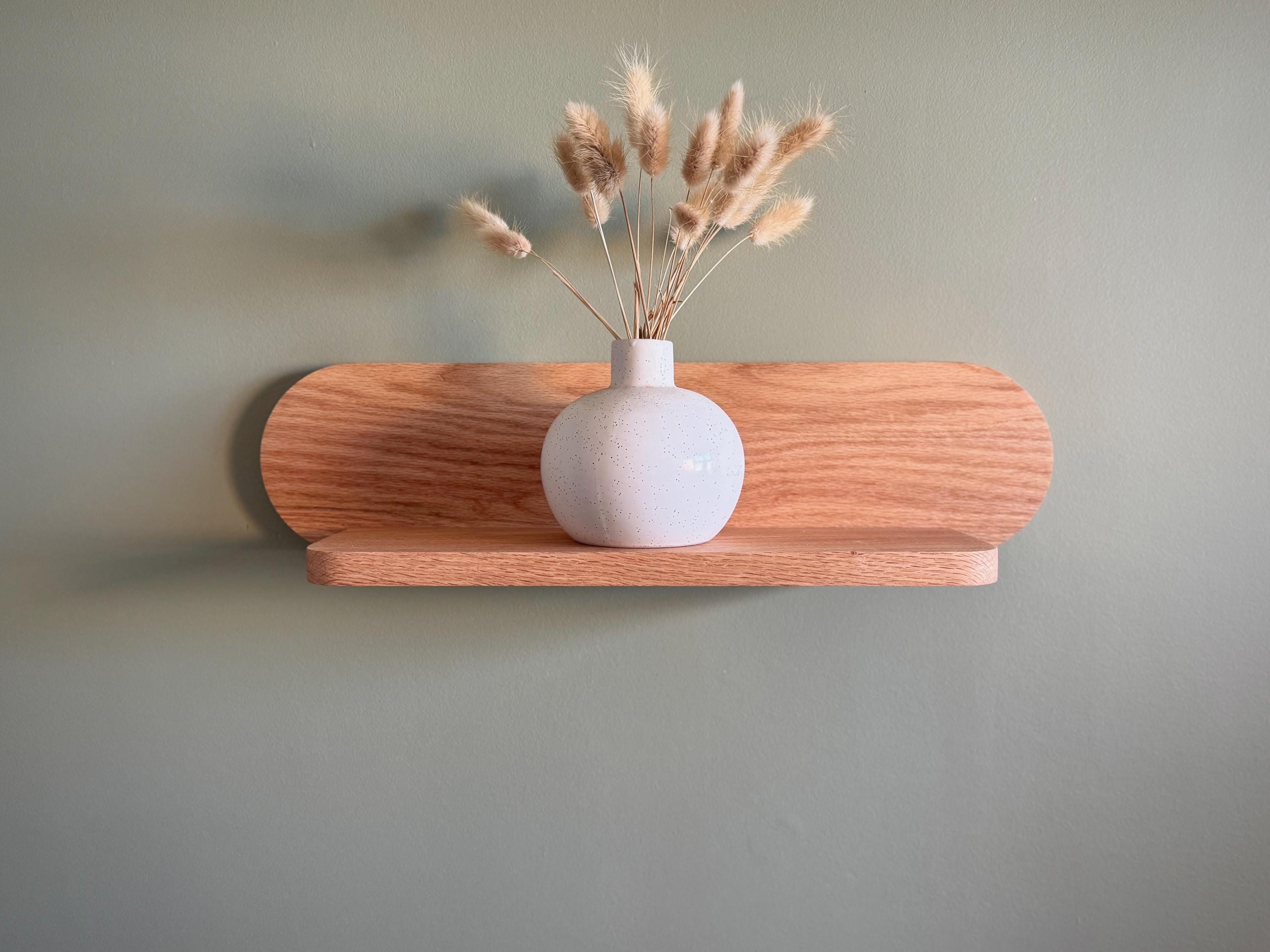 Solid Oak Half Moon Shelf