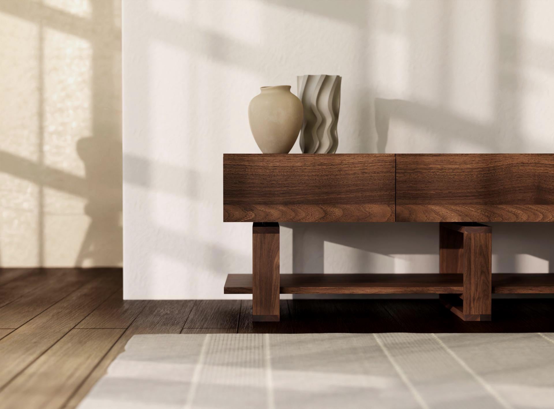 Bohdi Solid Walnut TV Unit – Media Sideboard