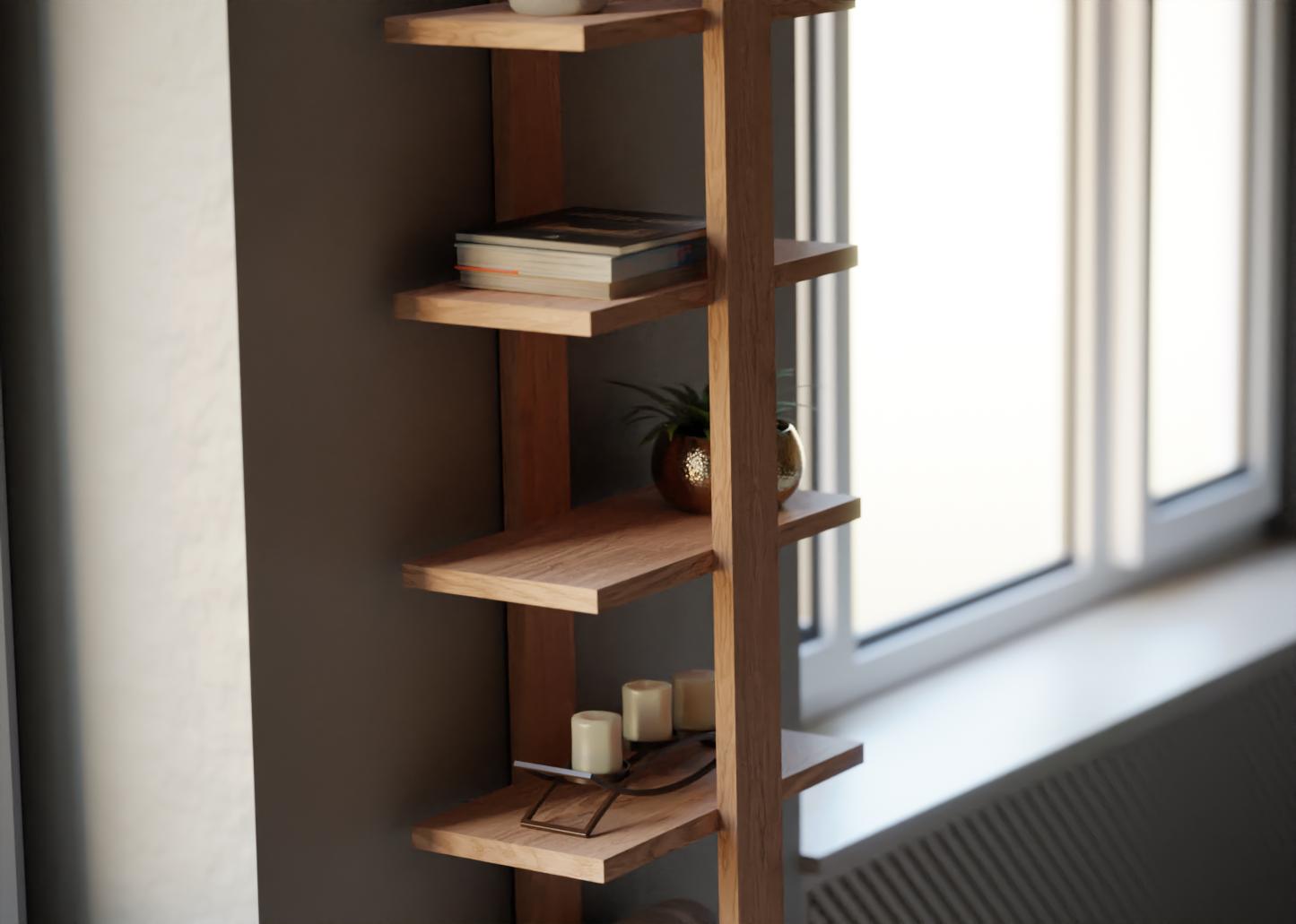 Oak Tiered Floating Shelves