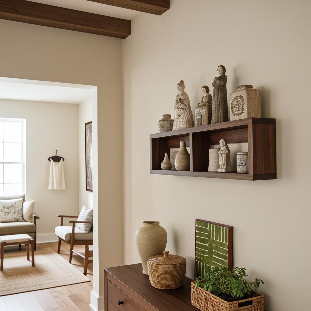 American Walnut Wall Shelf for Mugs, Cups & Kitchen Storage