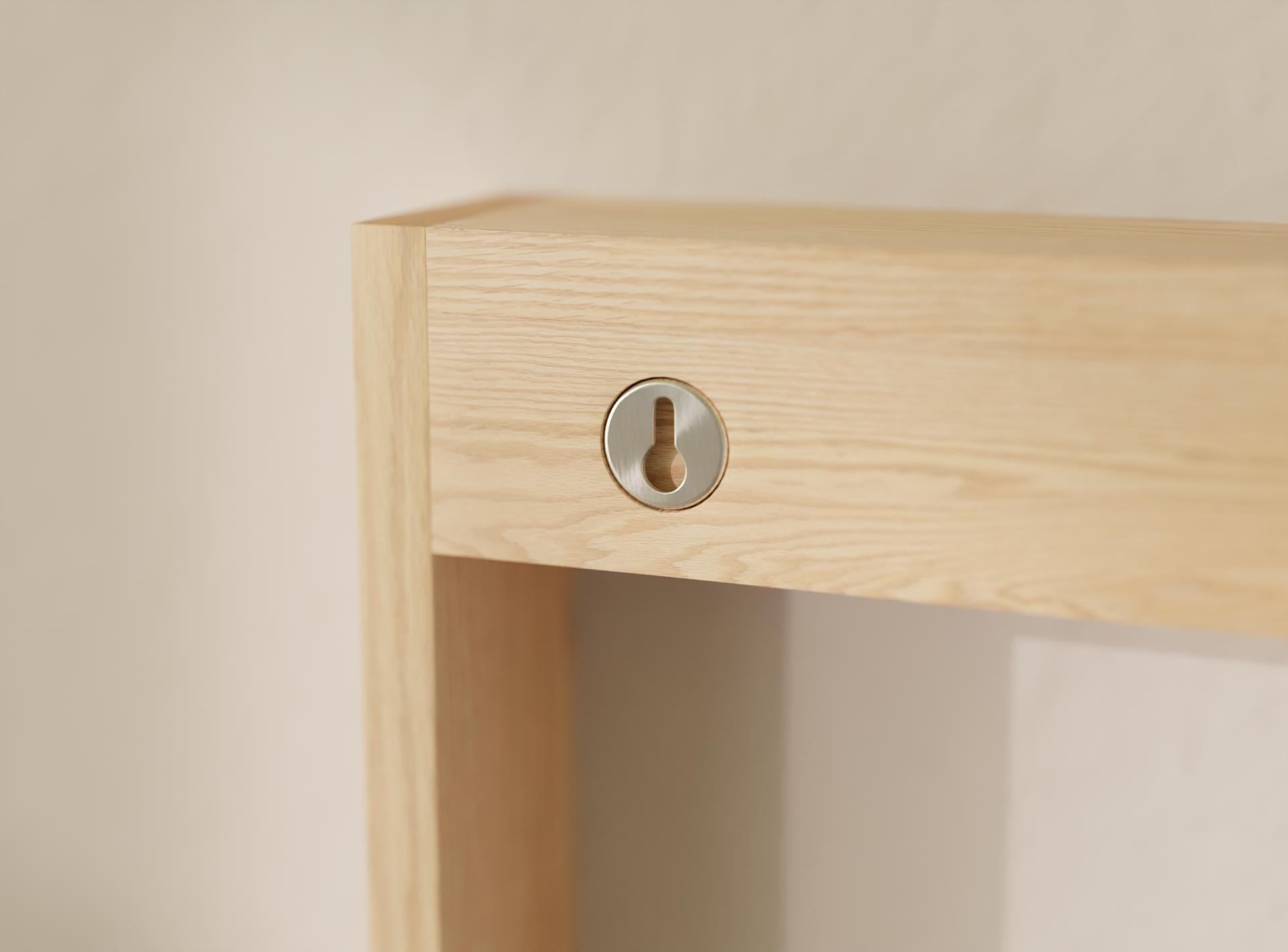 Solid Oak Vertical Wall Shelf – Kitchen Or Hallway Storage