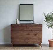 Bodhi Solid Walnut Chest Of Drawers Sideboard