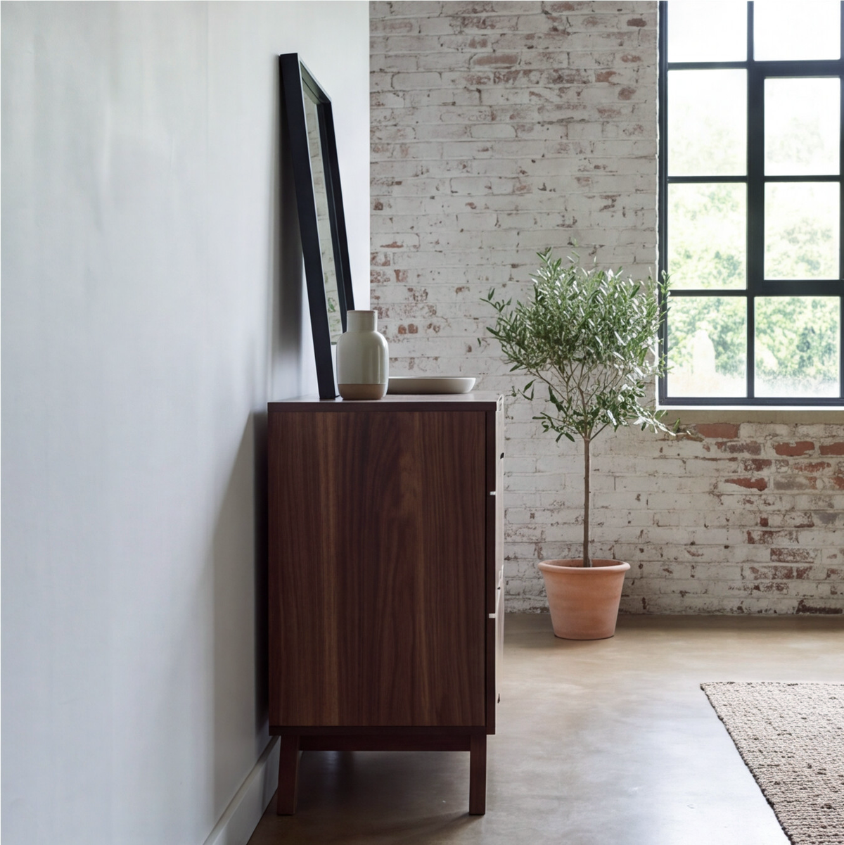 Bodhi Solid Walnut Chest Of Drawers Sideboard