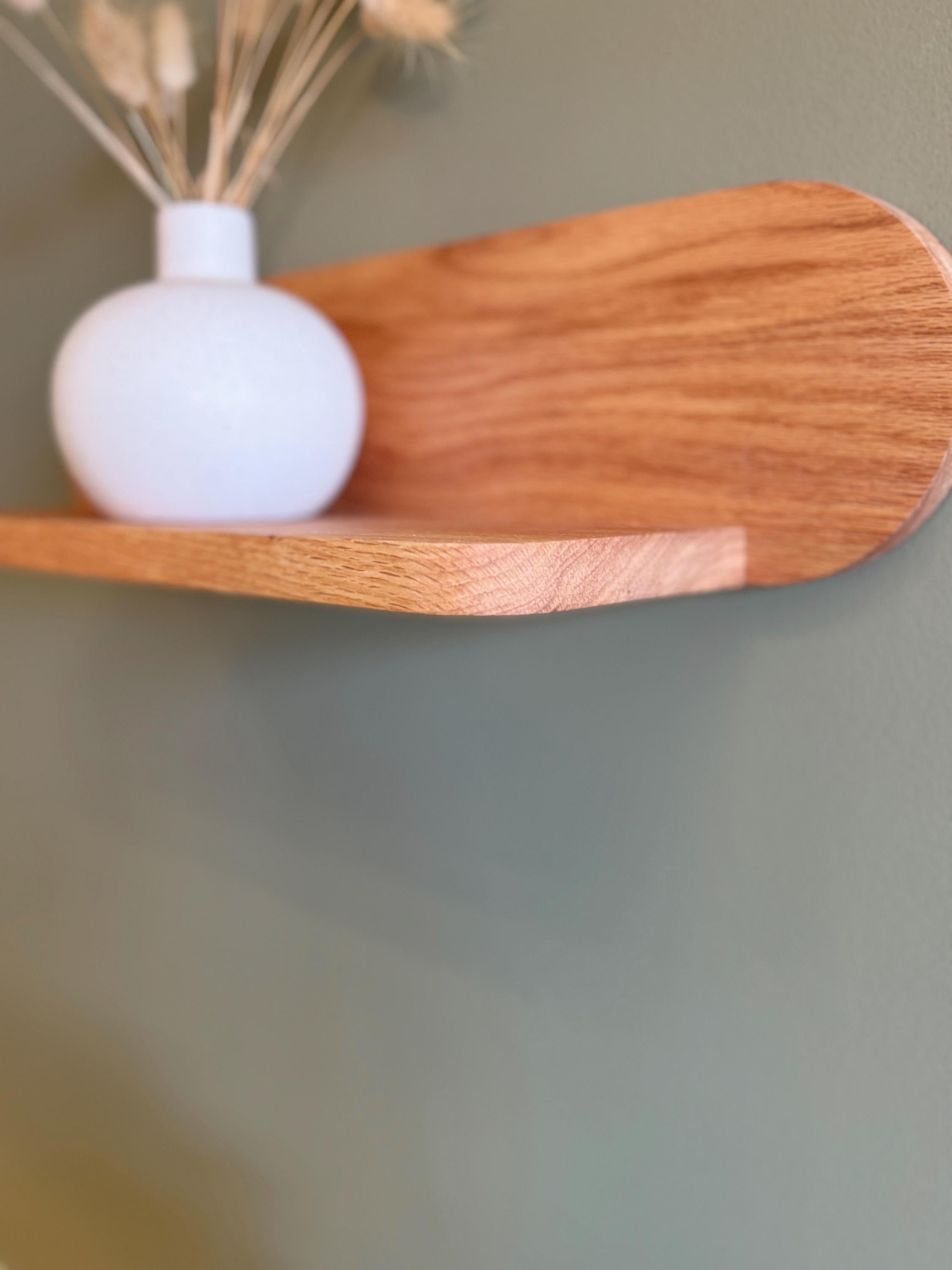 Solid Oak Half Moon Shelf