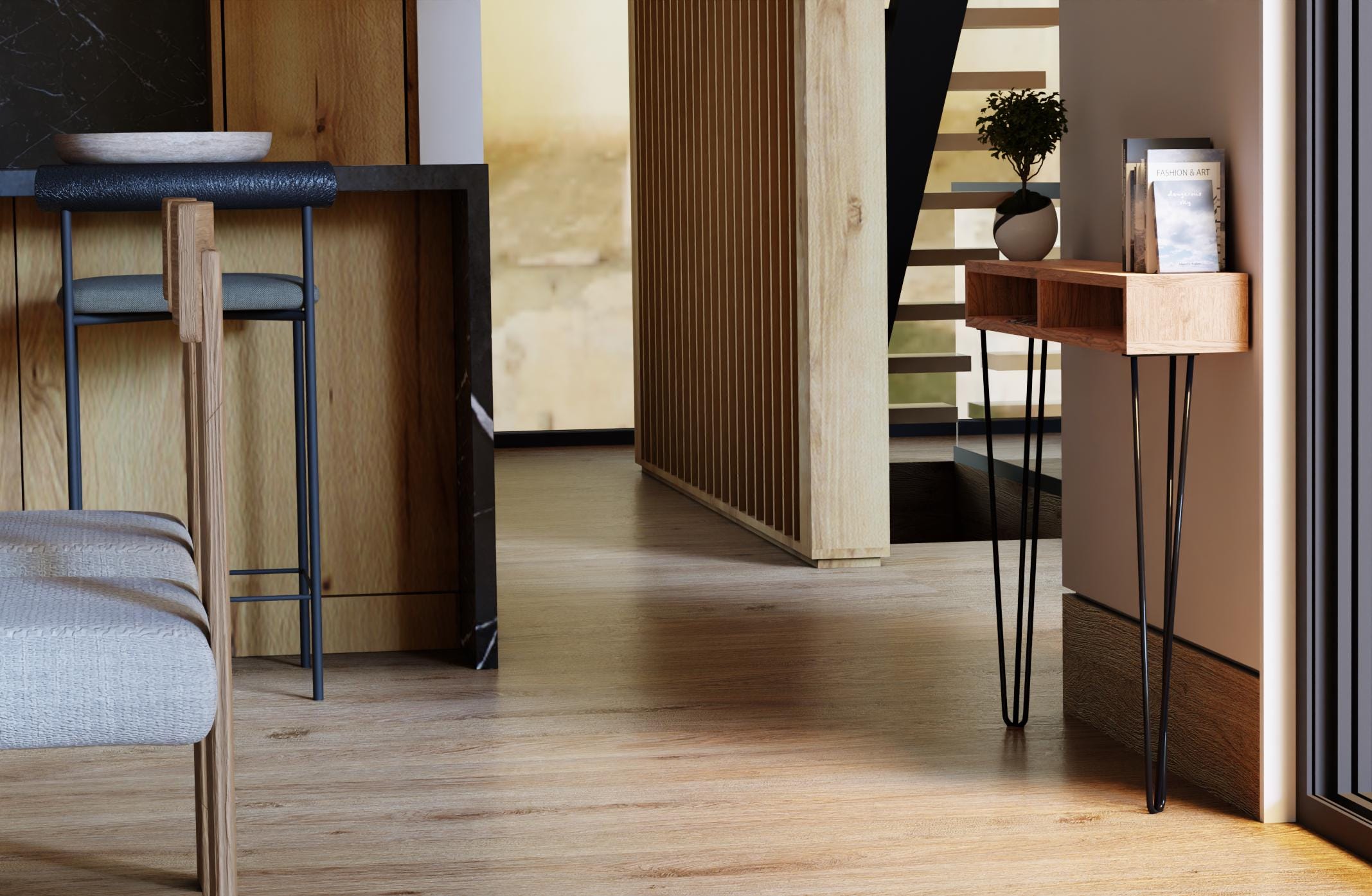 Oak Console Table / Entryway Console