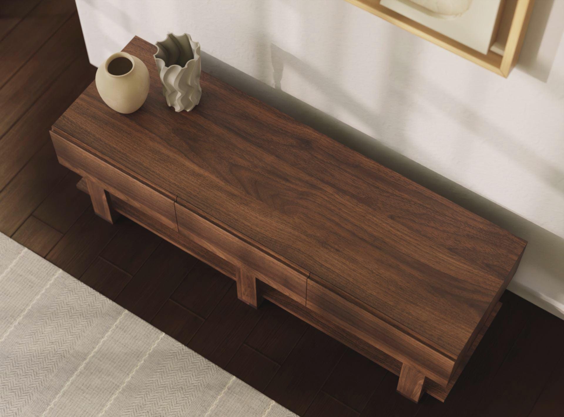 Bohdi Solid Walnut TV Unit – Media Sideboard