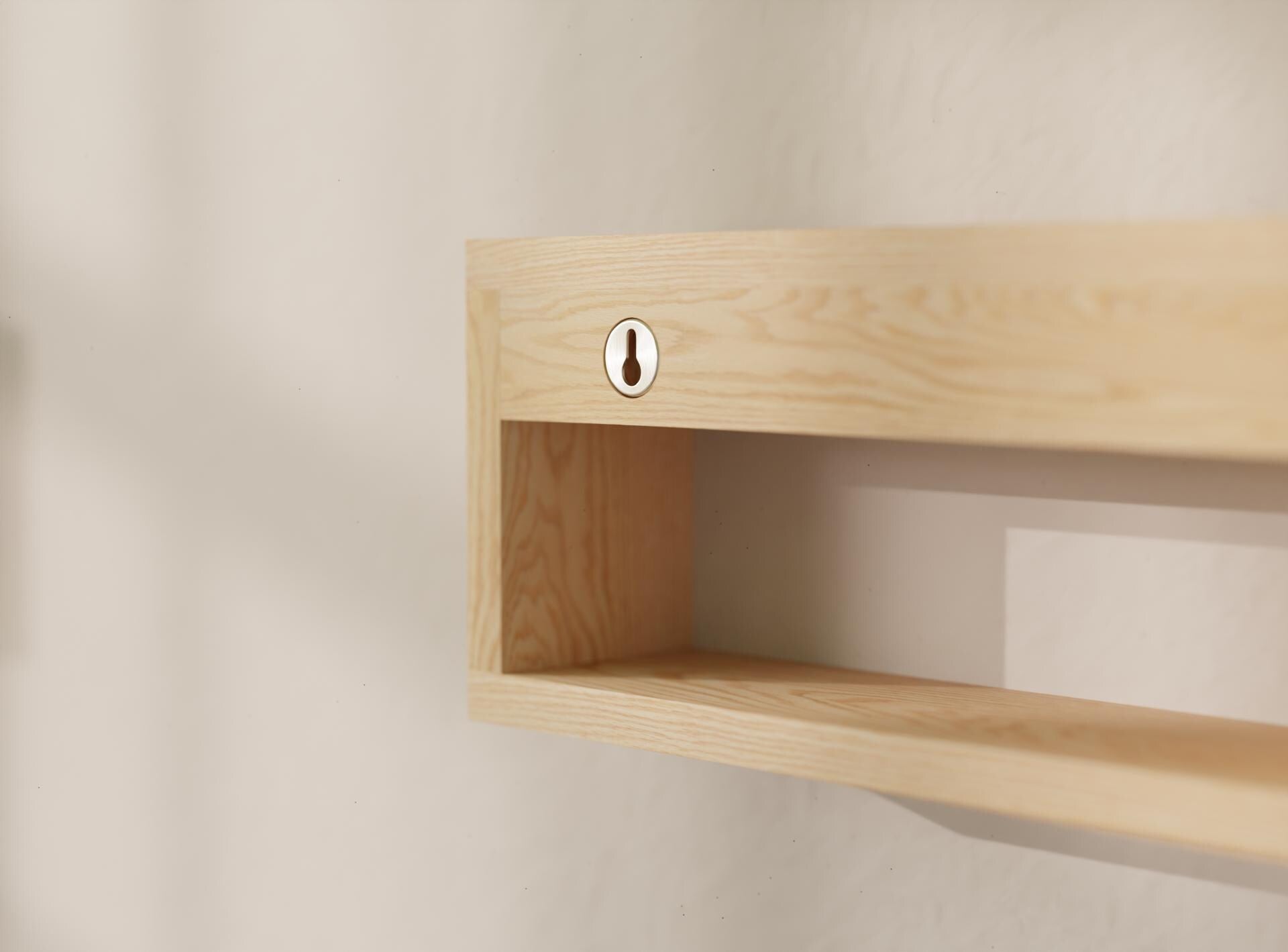 Oak Wall Shelf for Mugs, Cups & Kitchen Storage