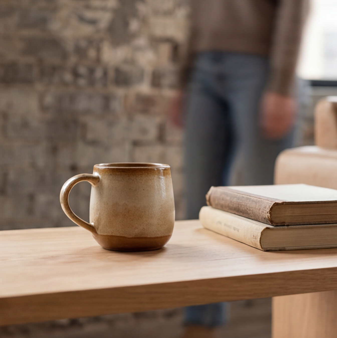 American oak bedside table with natural grain finish

