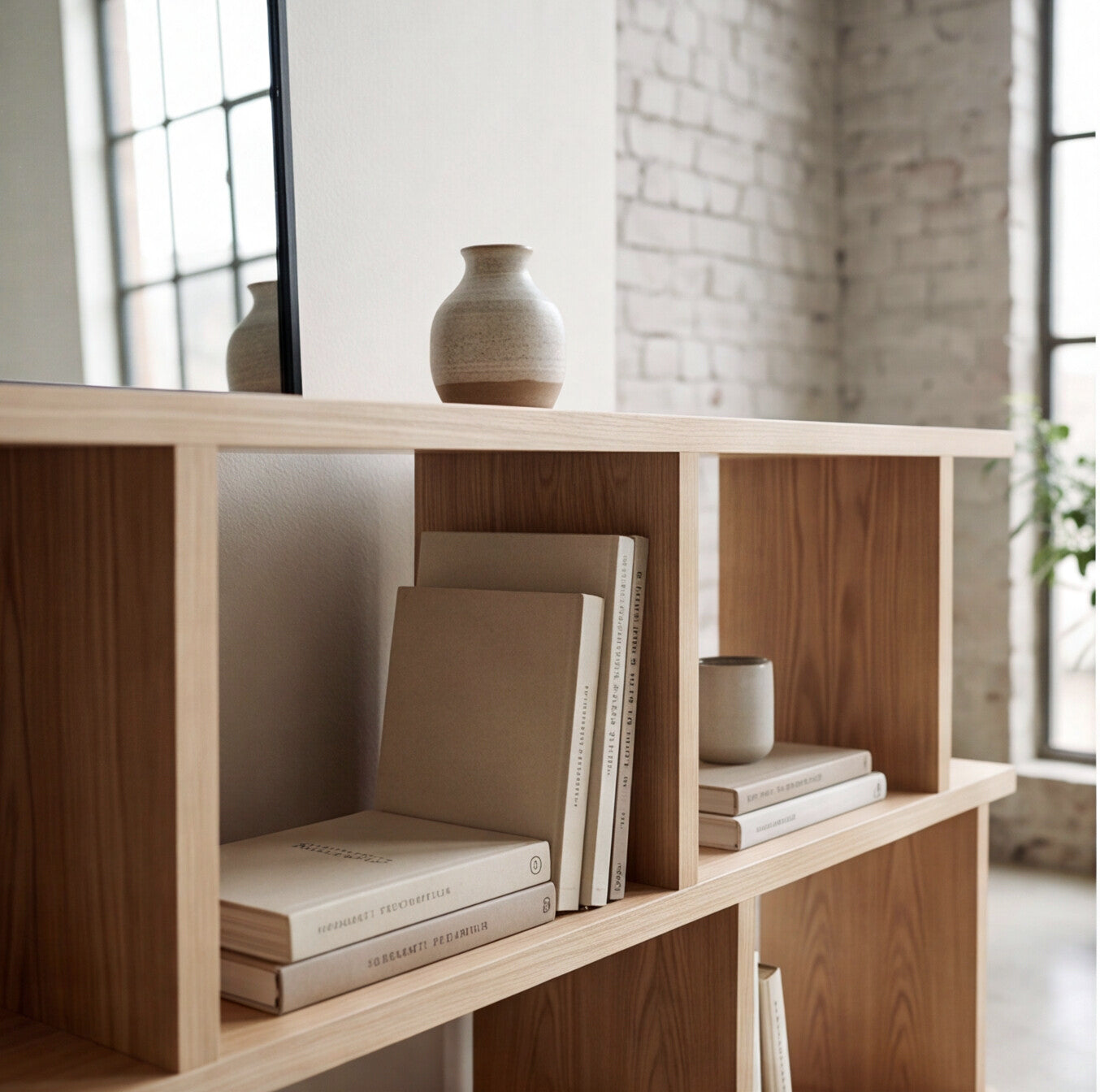The Elm Japandi Oak Bookcase