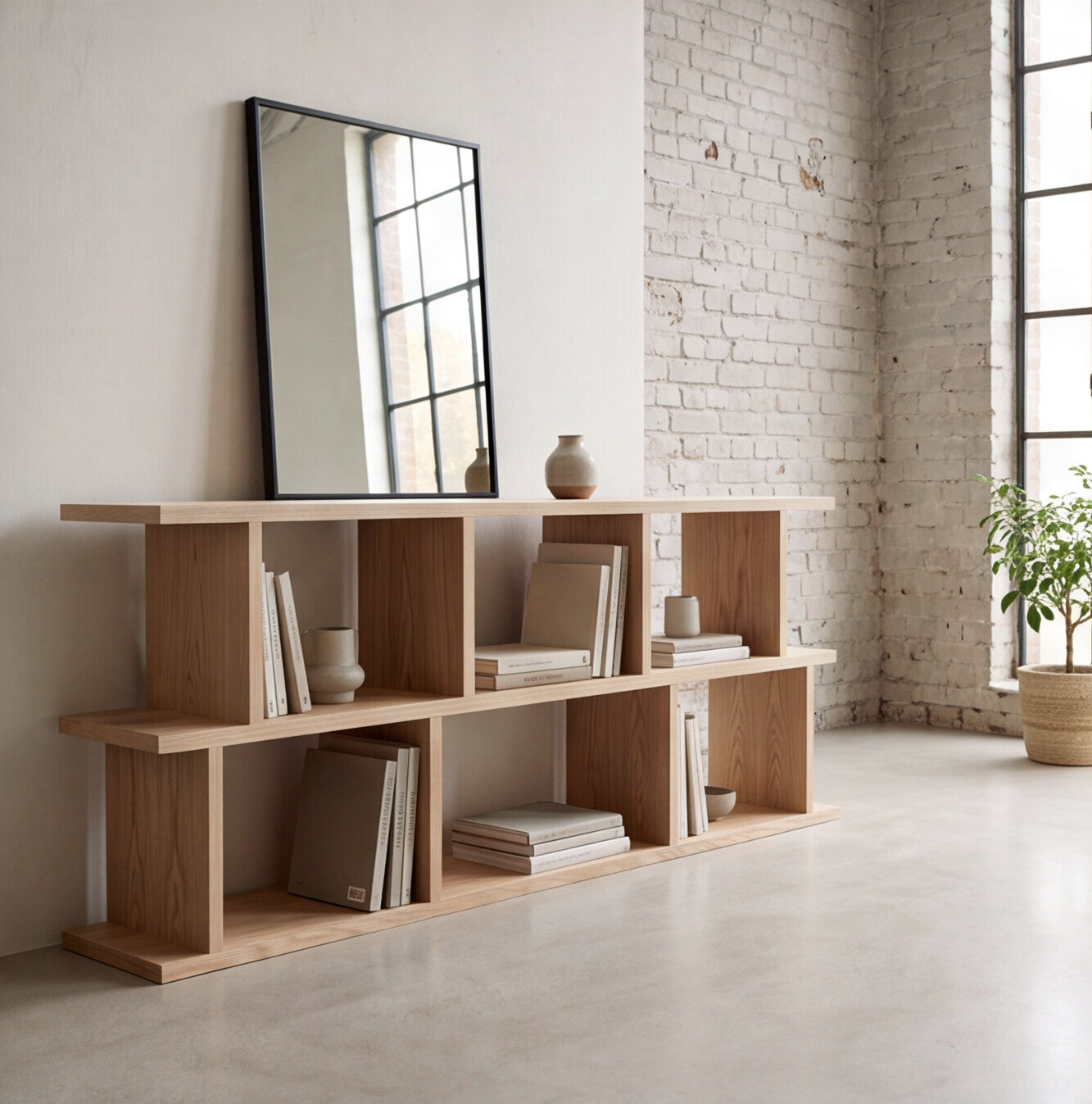 The Elm Japandi Oak Bookcase