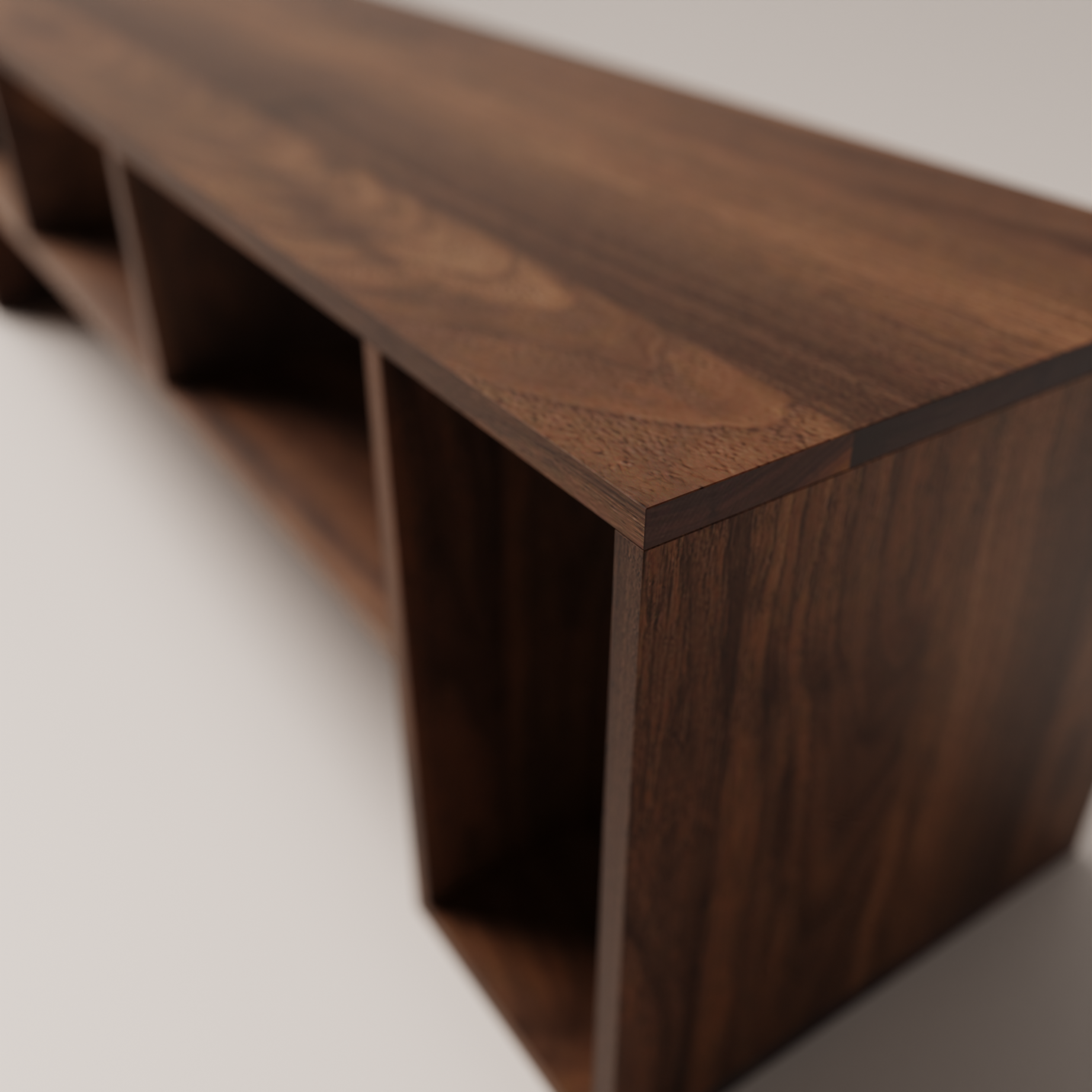 Solid Black Walnut TV Unit
