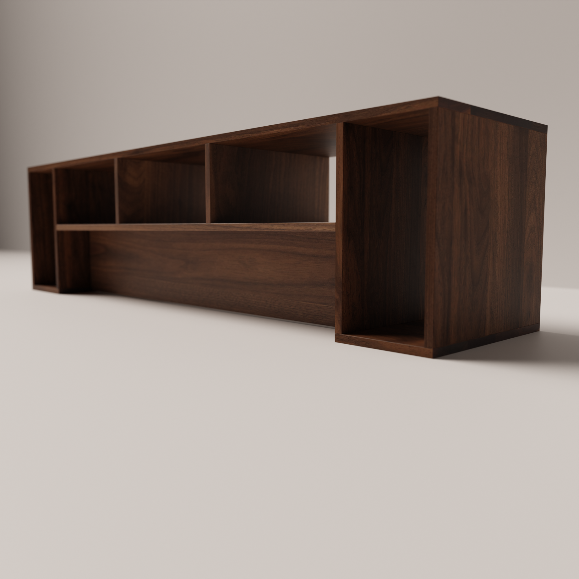 Solid Black Walnut TV Unit