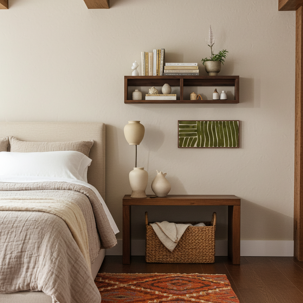 Black Walnut Wall Shelf for Mugs, Cups & Kitchen Storage