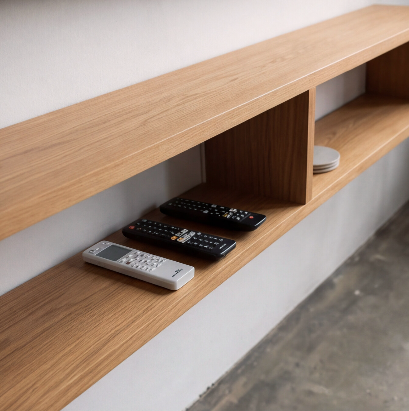 American Oak Floating TV Unit