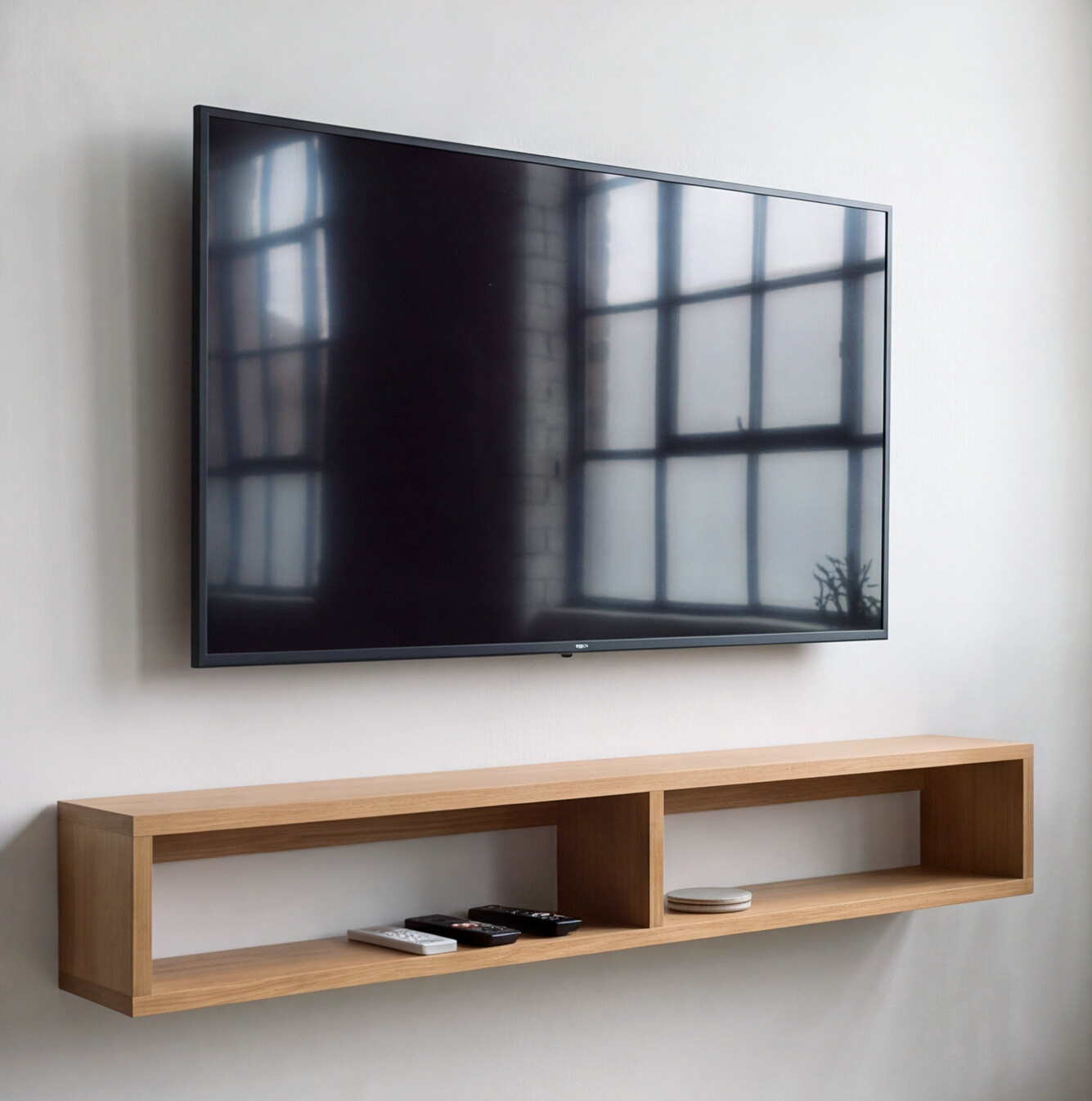 American Oak Floating TV Unit
