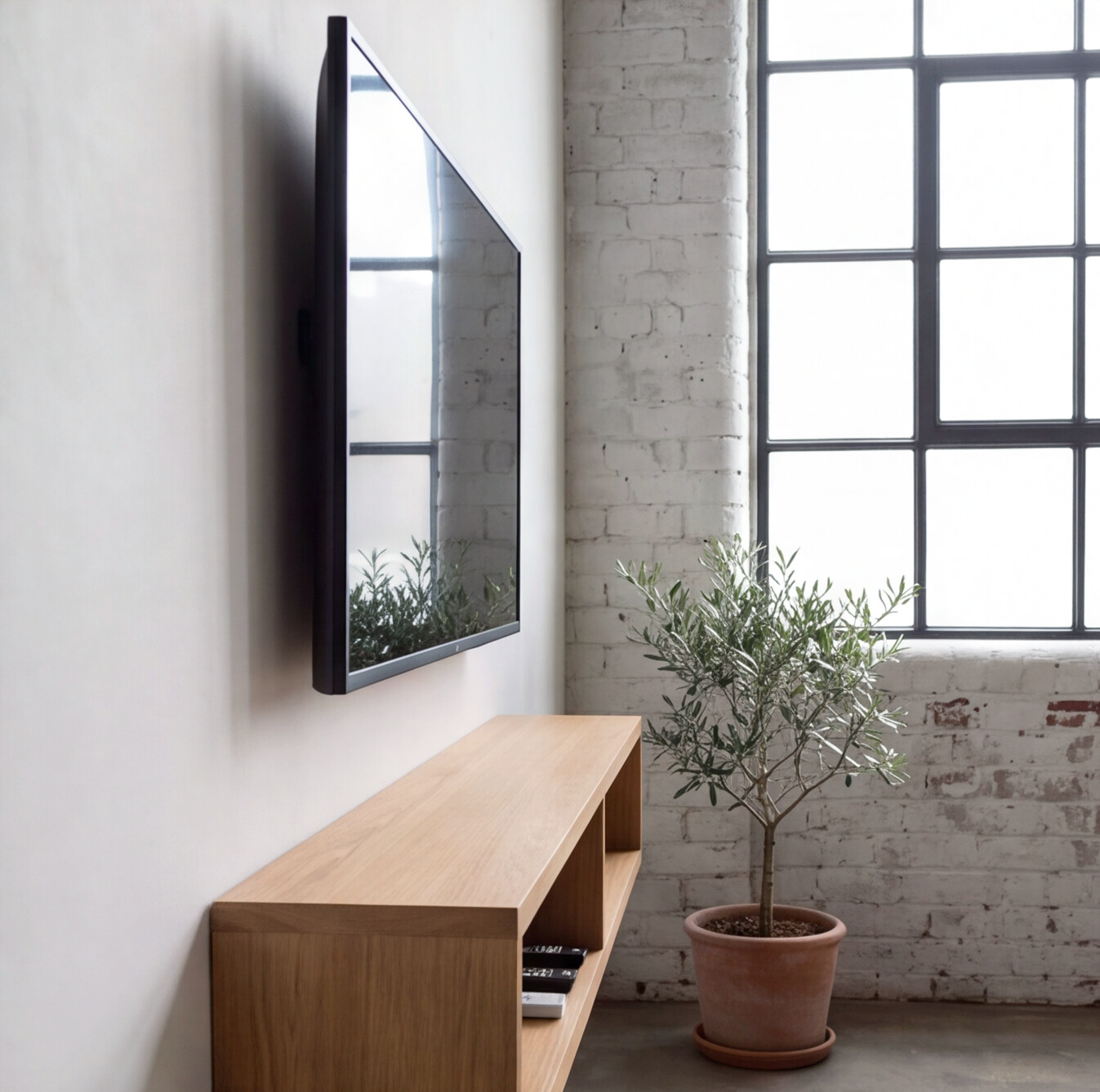 American Oak Floating TV Unit