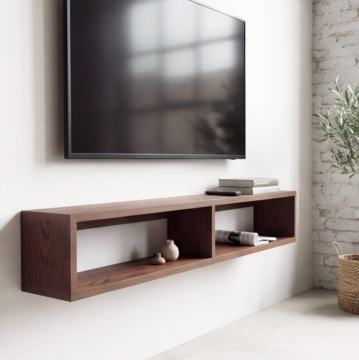 American Oak Floating TV Unit