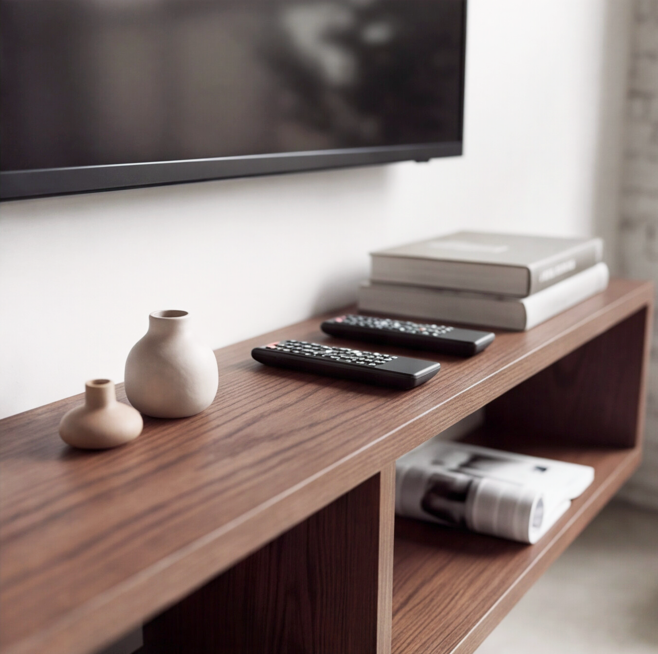 American Oak Floating TV Unit