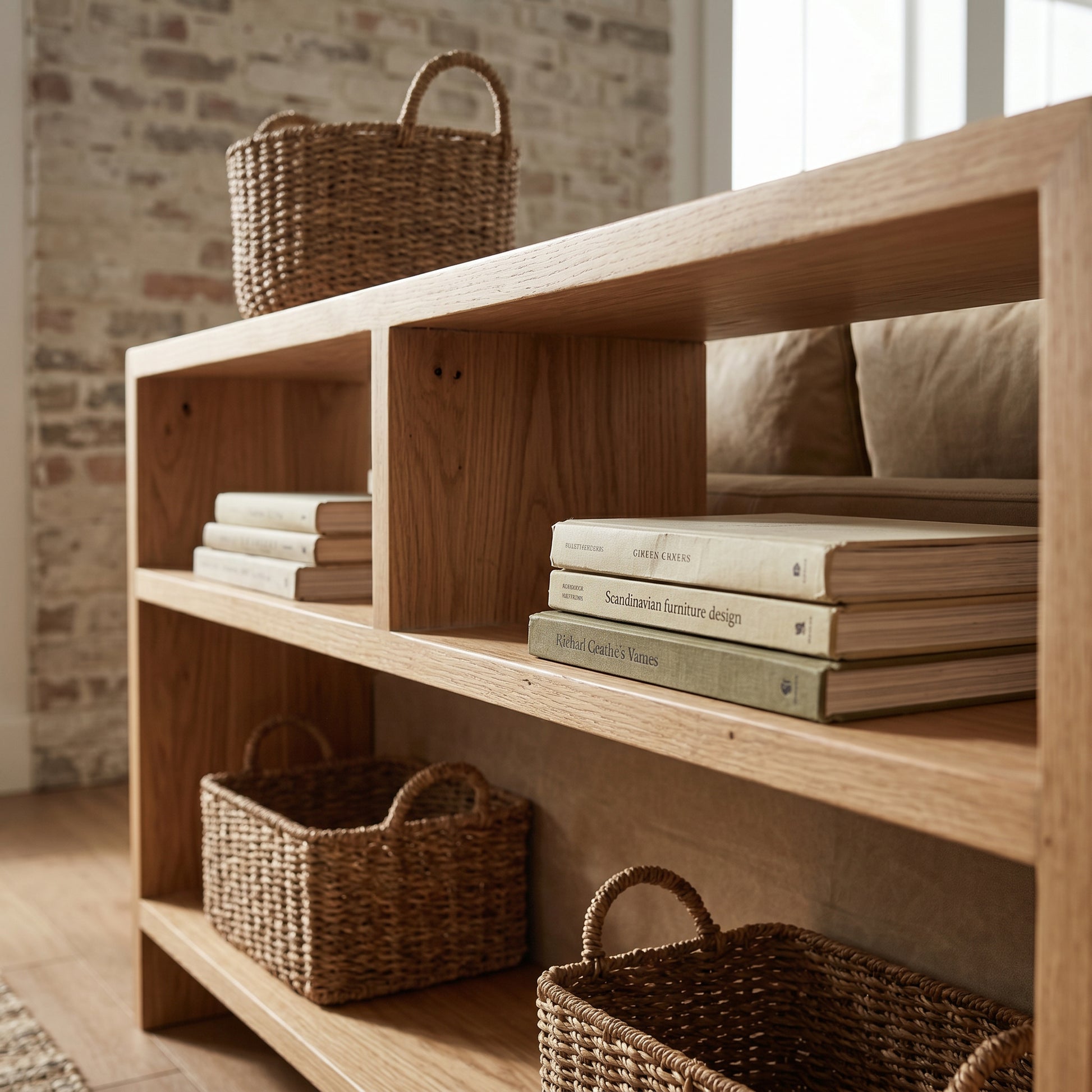 Front view of The Elm sofa console table
