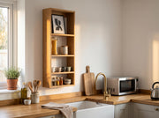 Solid Oak Vertical Wall Shelf