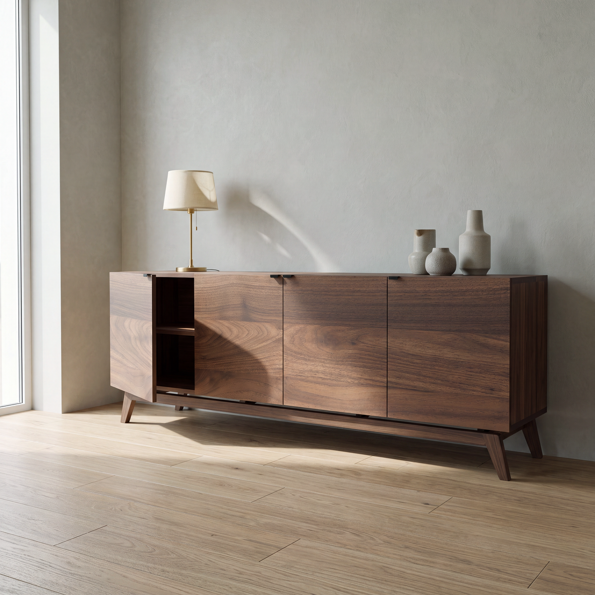 Bohdi Walnut Sideboard With Doors