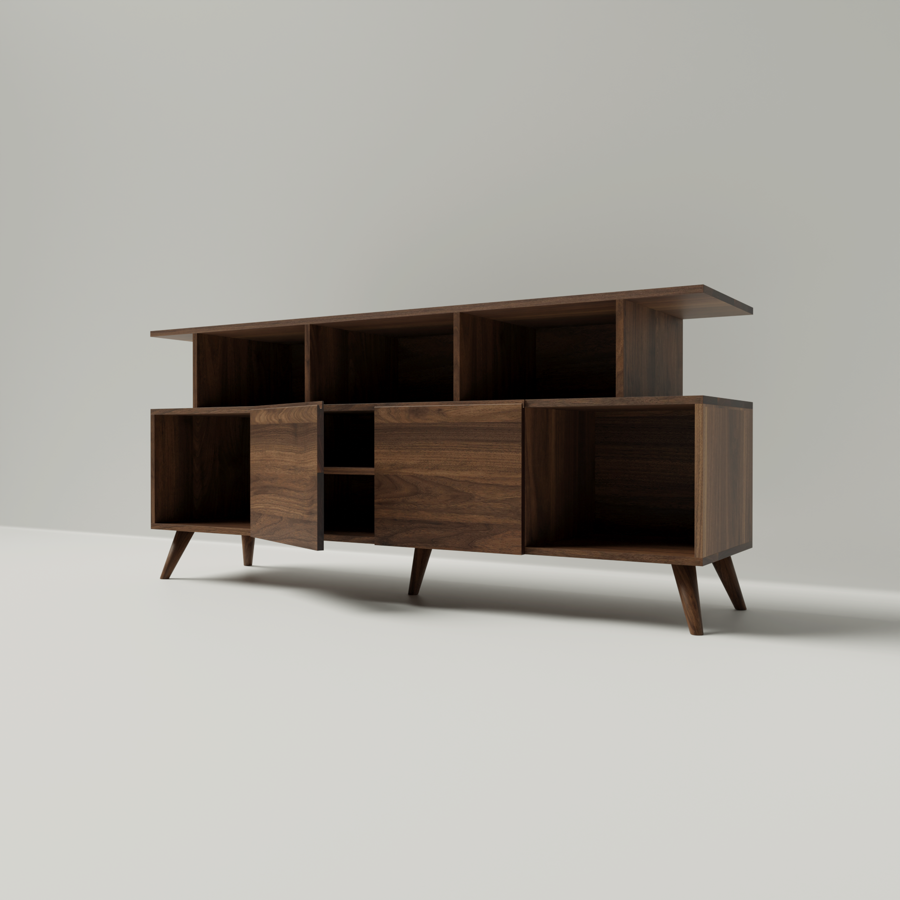 Sideboard aus massivem Schwarznussbaum