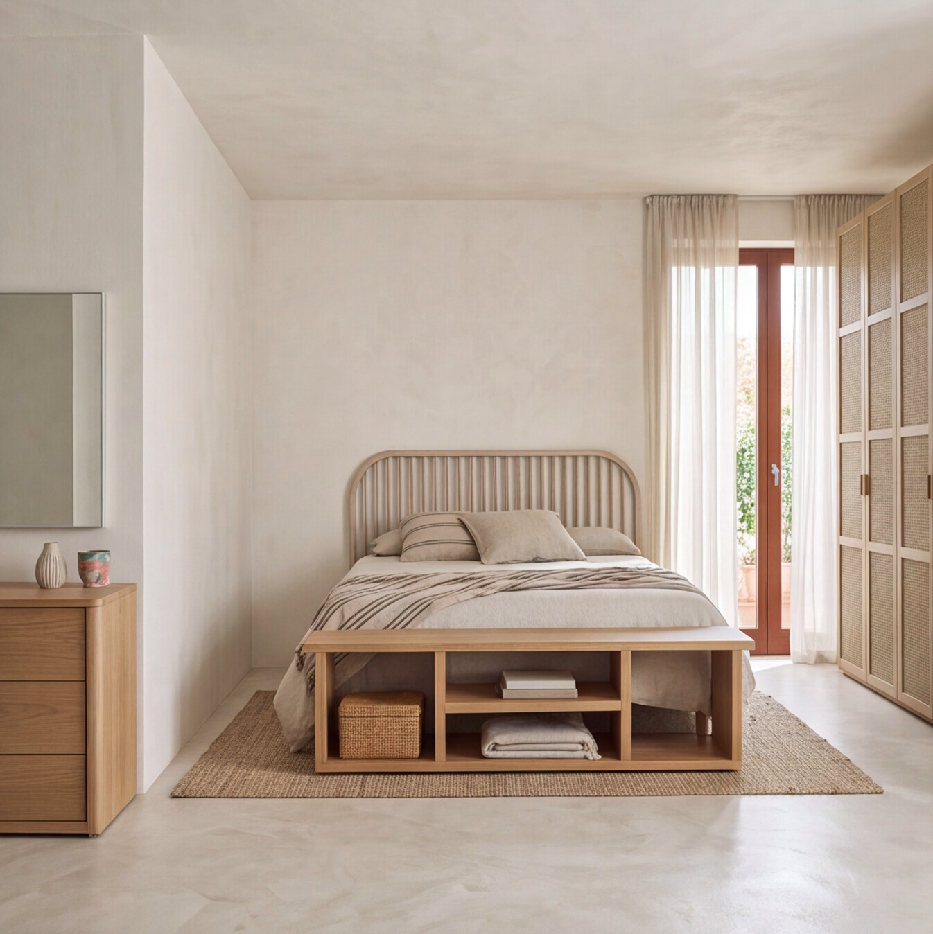 Solid Oak End of Bed Storage