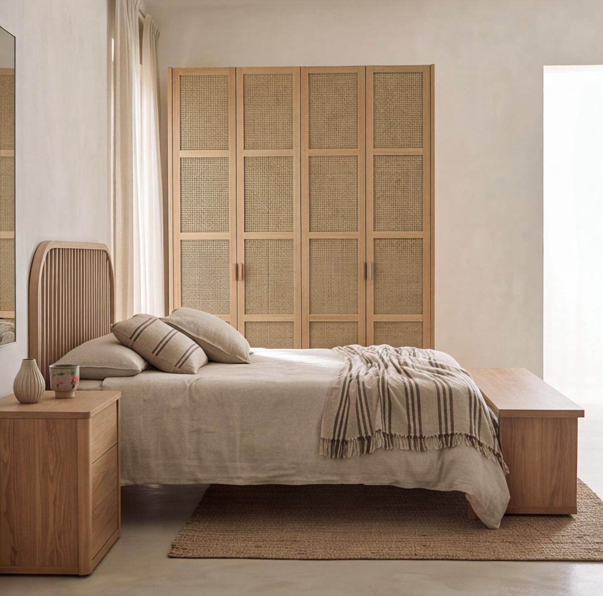 Solid Oak End of Bed Storage