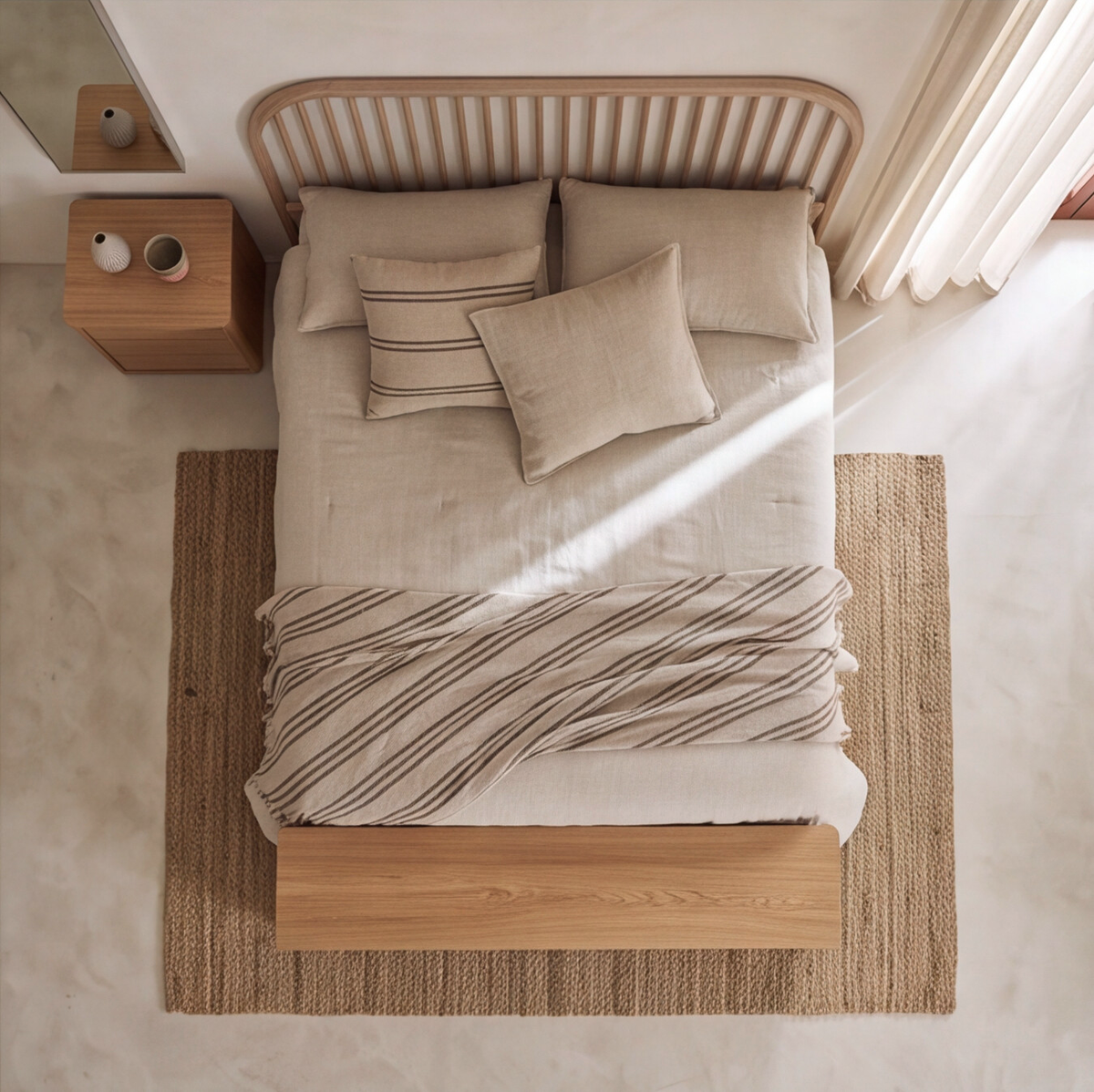 Solid Oak End of Bed Storage