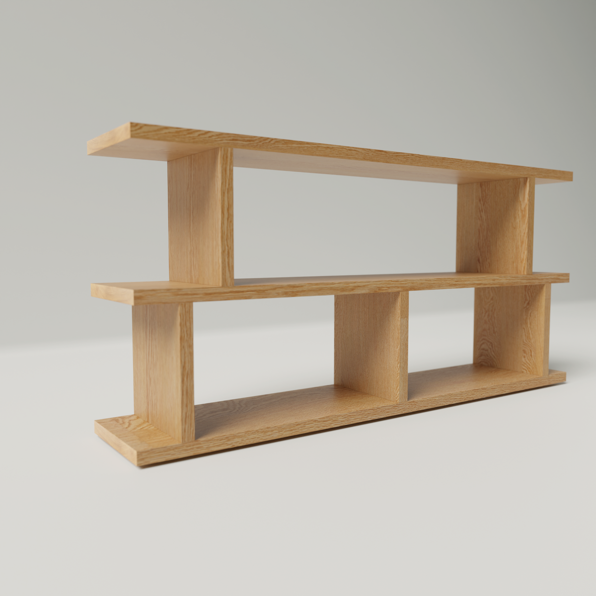 American Oak Open Console Table