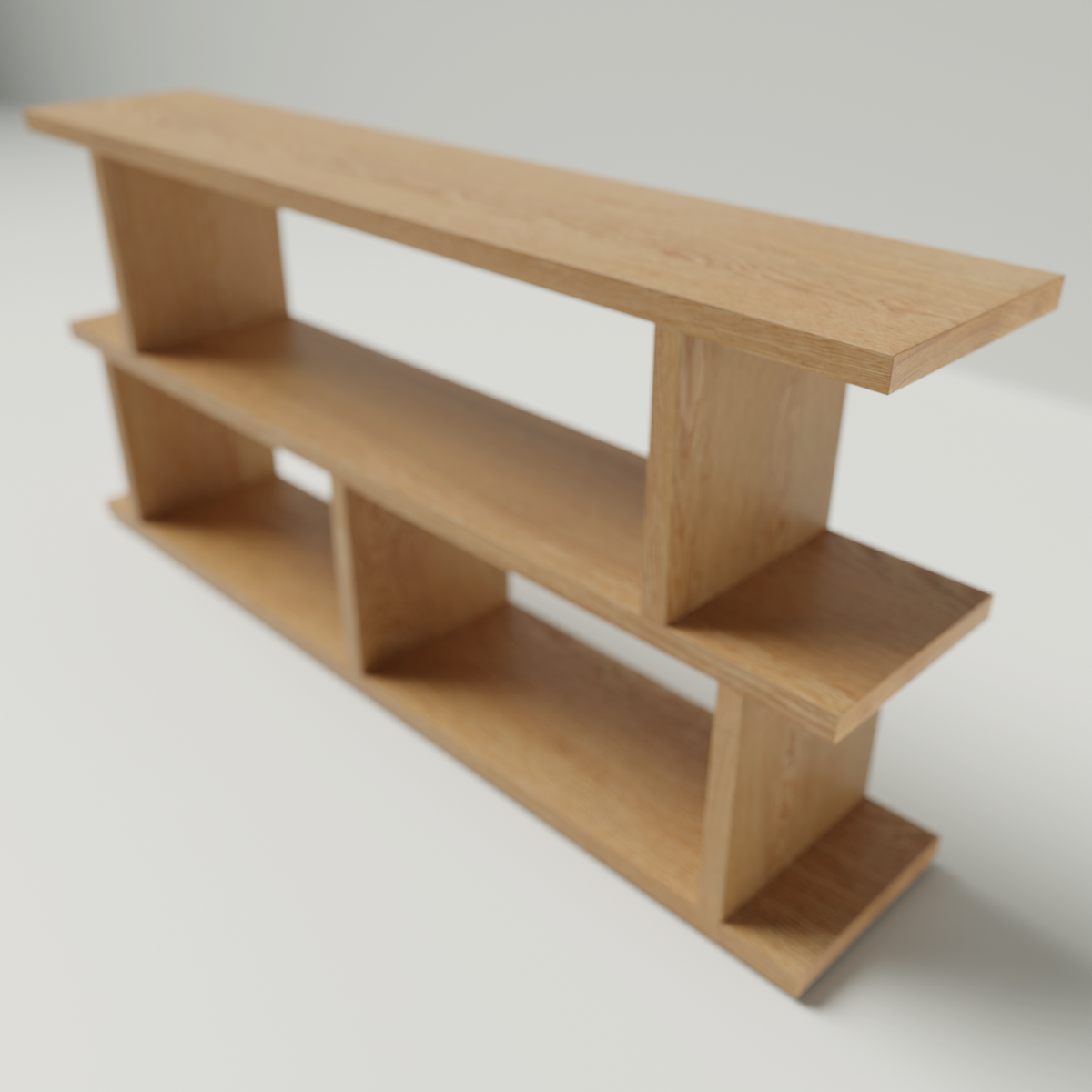 American Oak Open Console Table