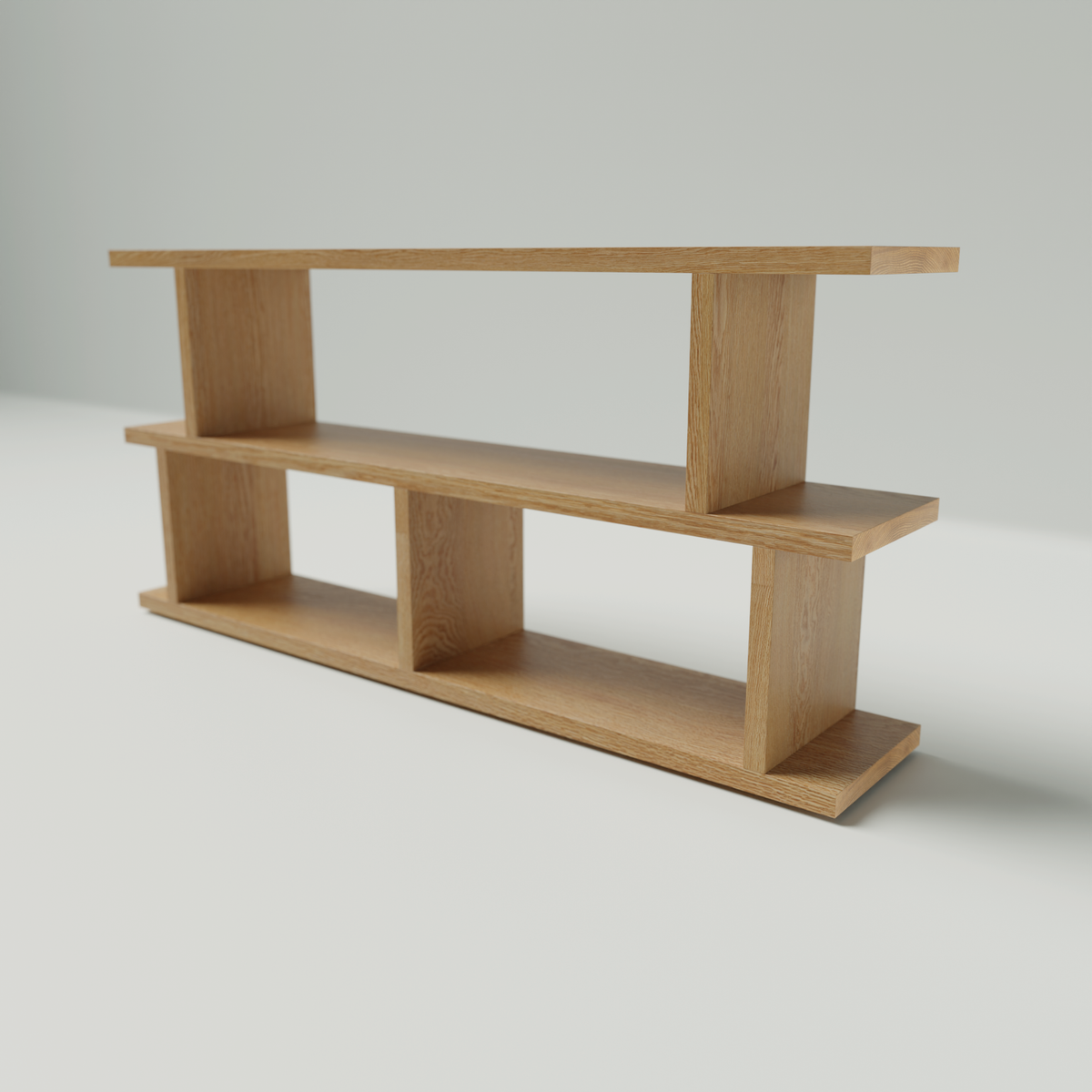 American Oak Open Console Table