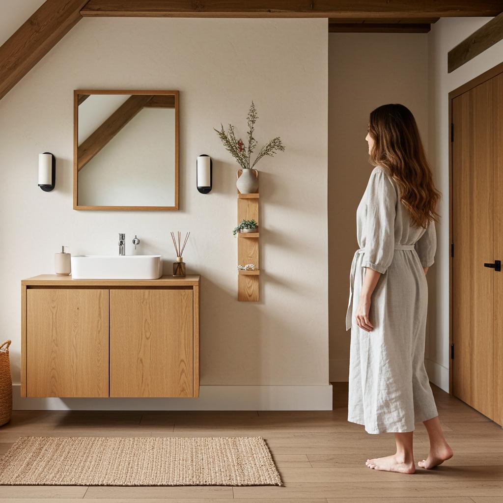 Solid Oak Vertical Tiered Shelf
