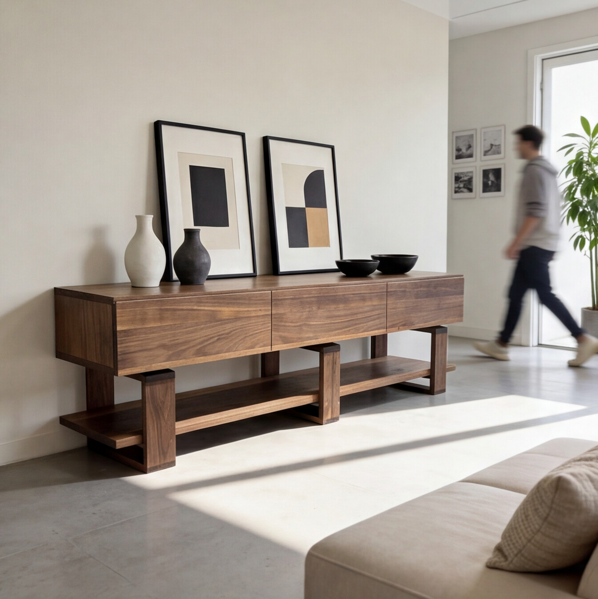 Sideboard „Bodhi“ aus Schwarznussbaumholz