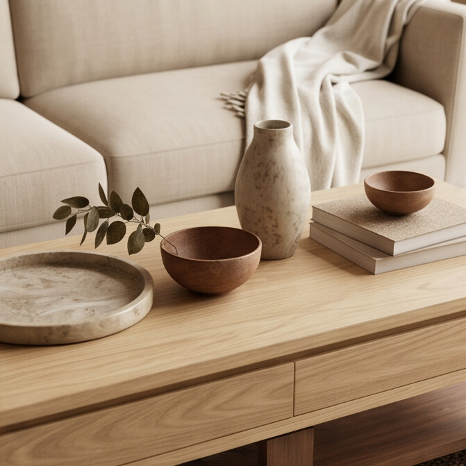 'Bodhi' White Oak & Black Walnut Coffee Table