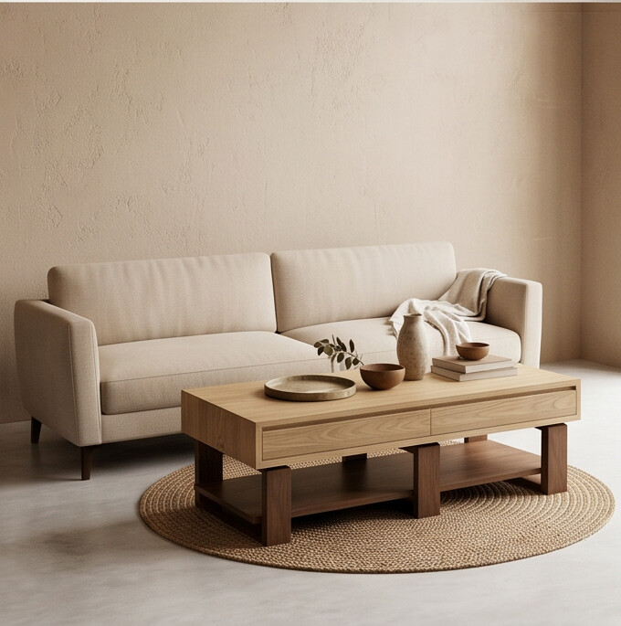'Bodhi' White Oak & Black Walnut Coffee Table