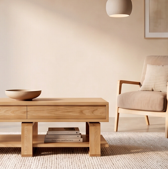 Couchtisch „Bodhi“ aus Weißer Eiche