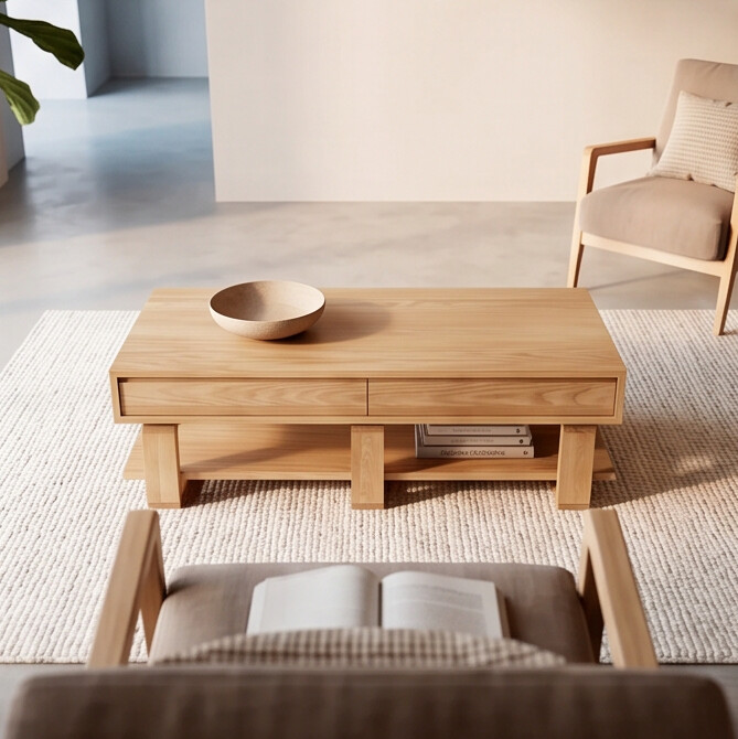 Couchtisch „Bodhi“ aus Weißer Eiche