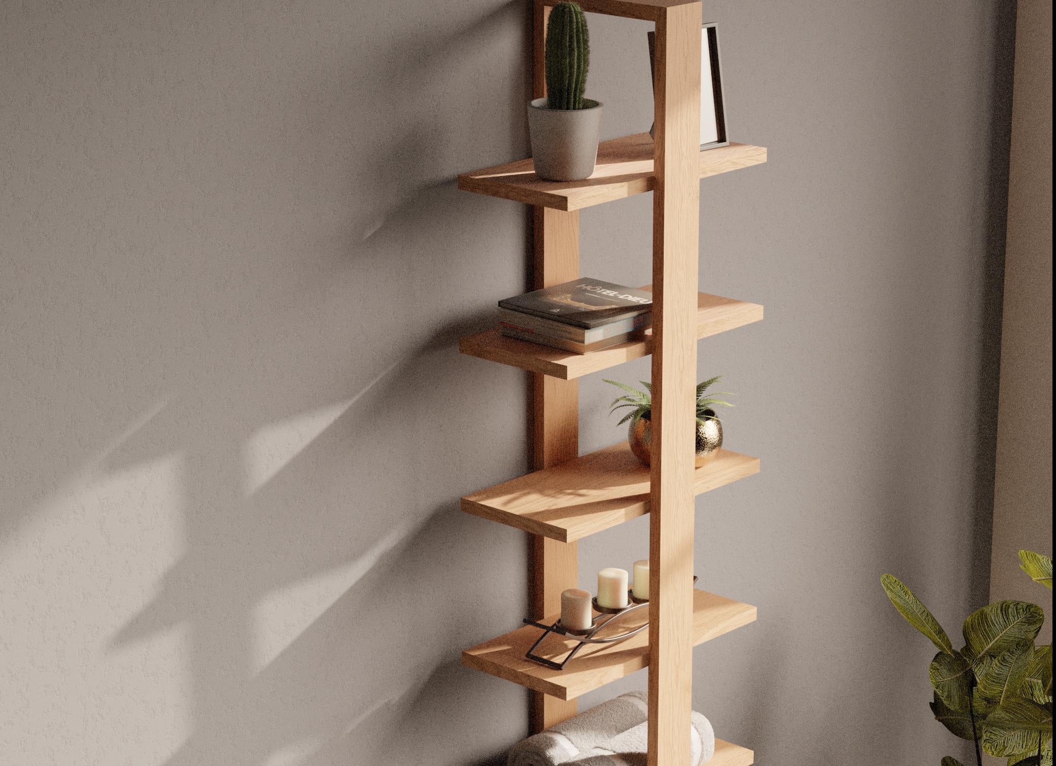 Oak Tiered Floating Shelves