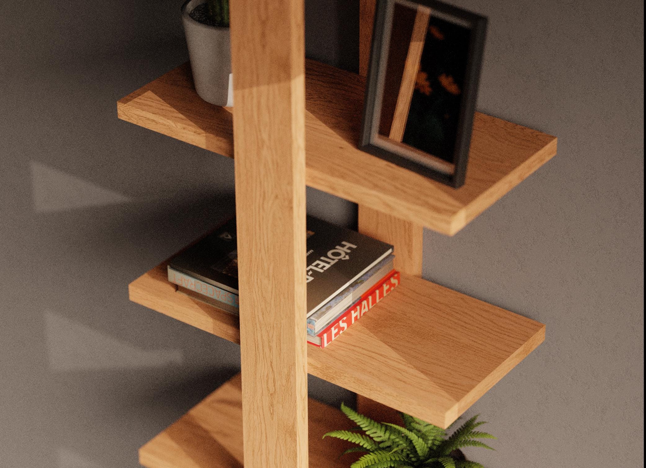 Oak Tiered Floating Shelves