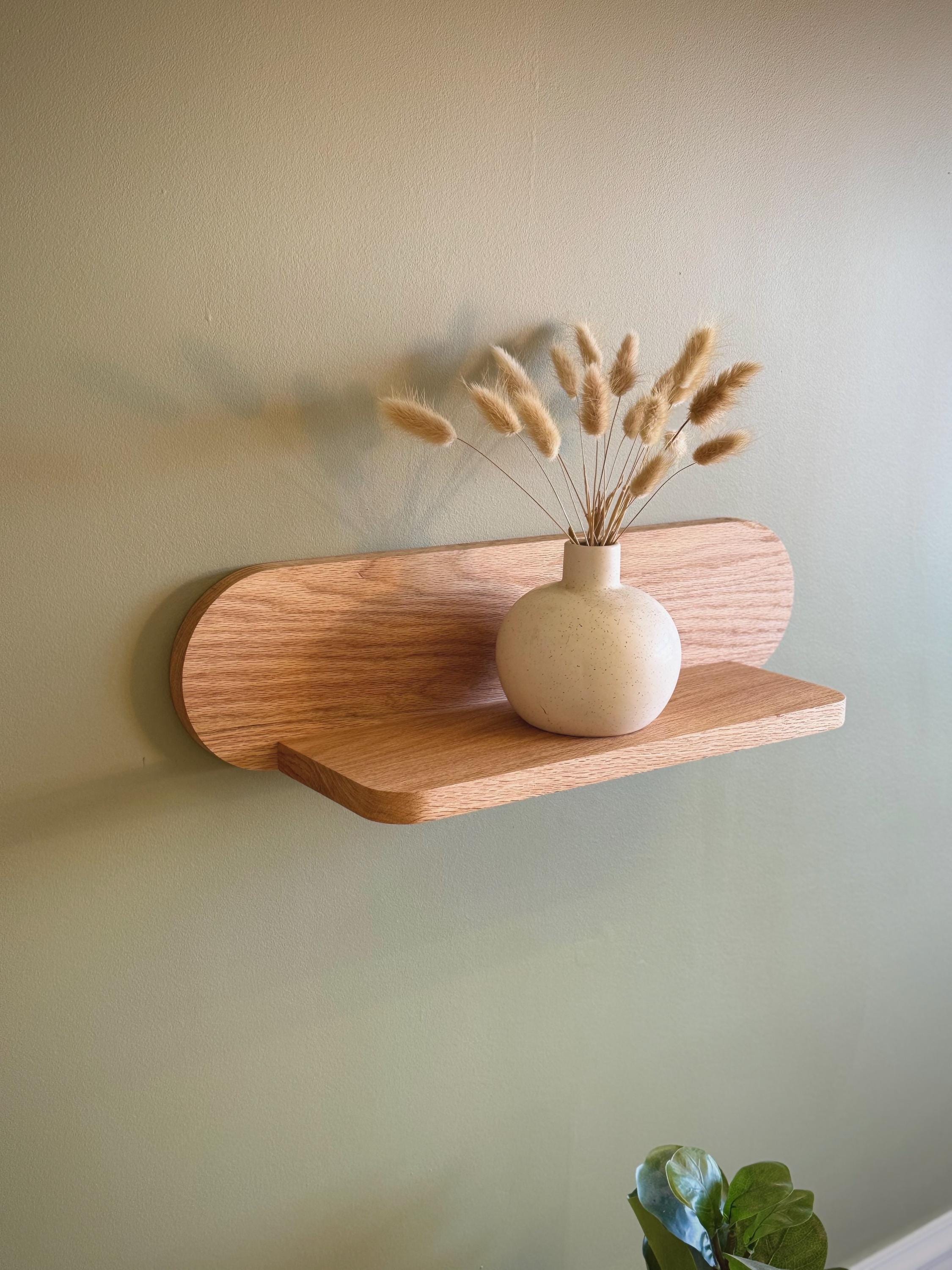 Solid Oak Half Moon Shelf