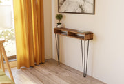 Scandinavian Redwood Hallway Console Table