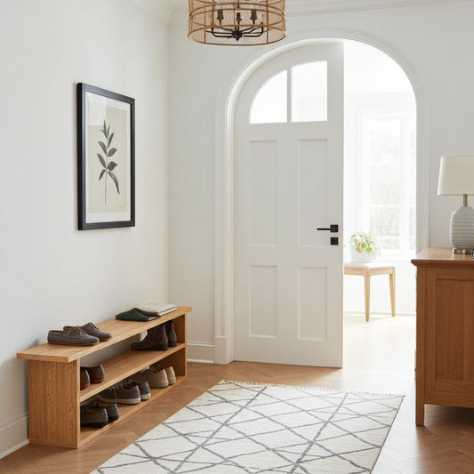 American Oak Shoe Rack Bench | Oak Bench | Shoe Storage | Oak Entryway Shoe Rack | Solid Oak Bench