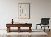 Bodhi Black Walnut Coffee Table – Solid Wood with 4 Drawers & Storage Shelf